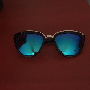 Diff eyewear turquoise reflective Cat eye glasses